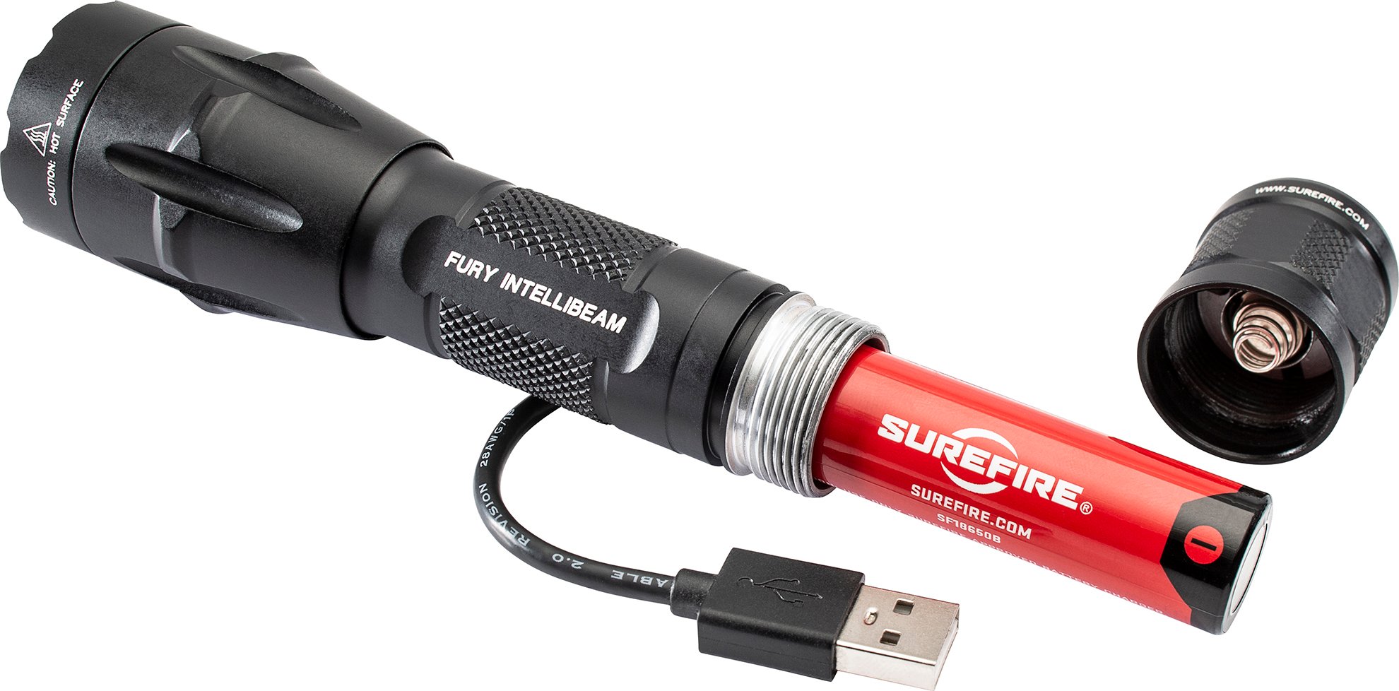 Fury SureFire IntelliBeam flashlight with SF18650B battery